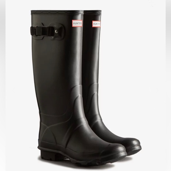 Hunter Shoes Hunter Huntress Wide Leg Rain Boots Black Tall Waterproof Size 5 Vegan Poshmark